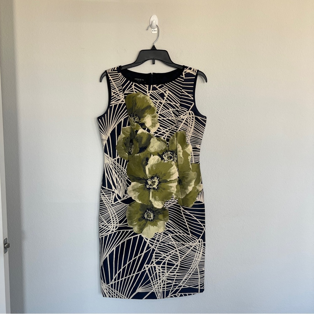 Lafayette 148 Abstract Floral Sheath Dress Size 6